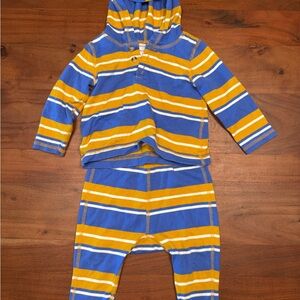 Hanna Andersson Blue and Yellow Striped Baby Set